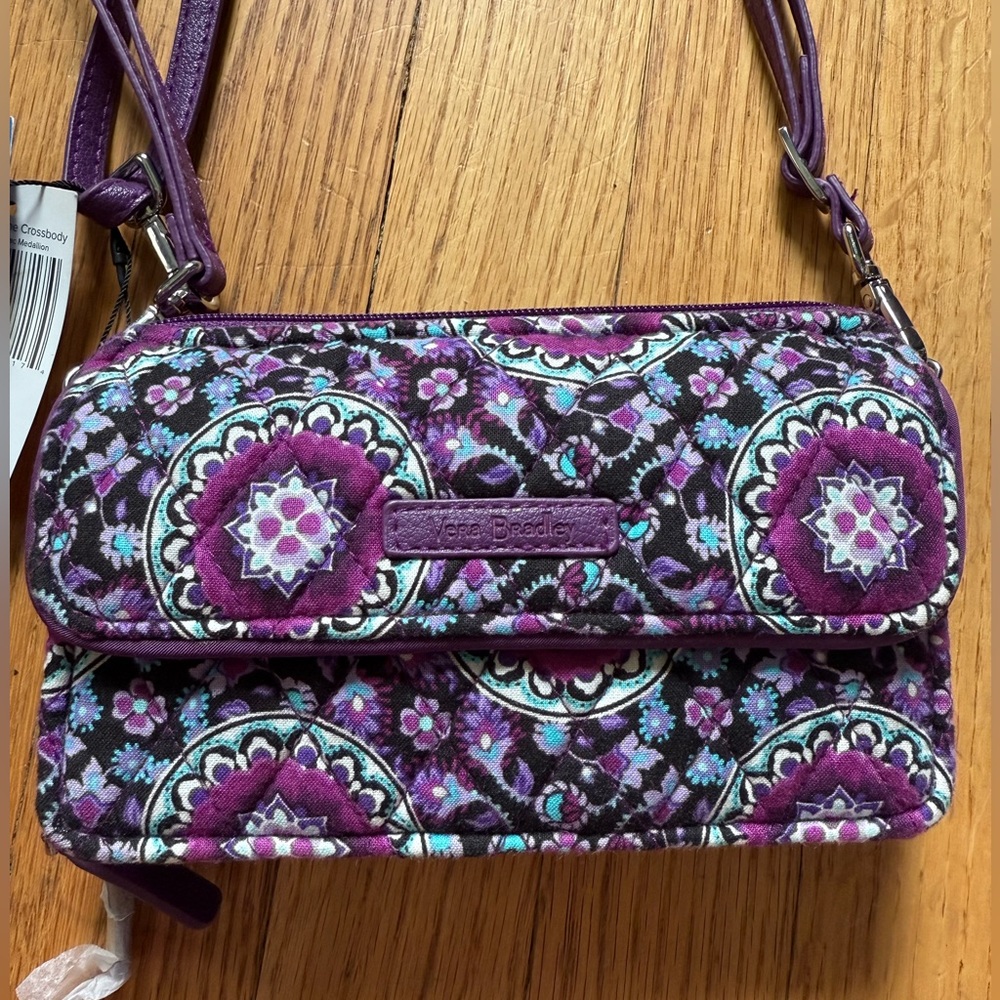 NWT! Vera Bradley Purple Floral Crossbody Bag
